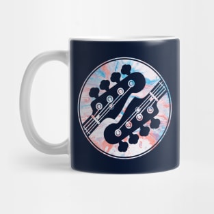 Bass Guitar Headstock Circle Texture Dark Theme Mug